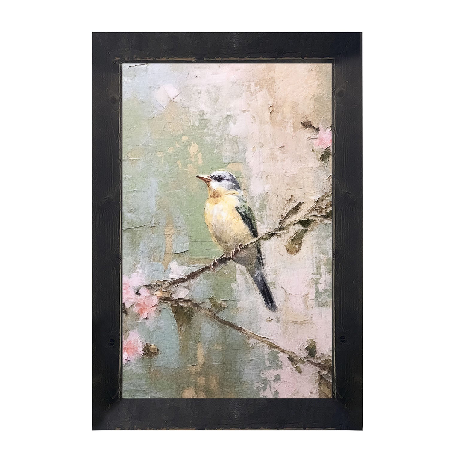 Bird sitting on cherry blossom branch