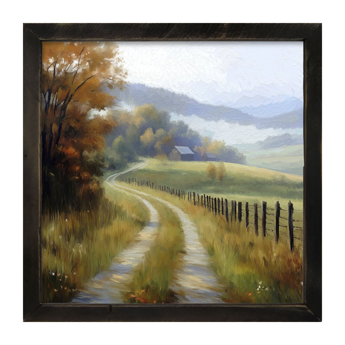 Meandering Country Road - Framed art