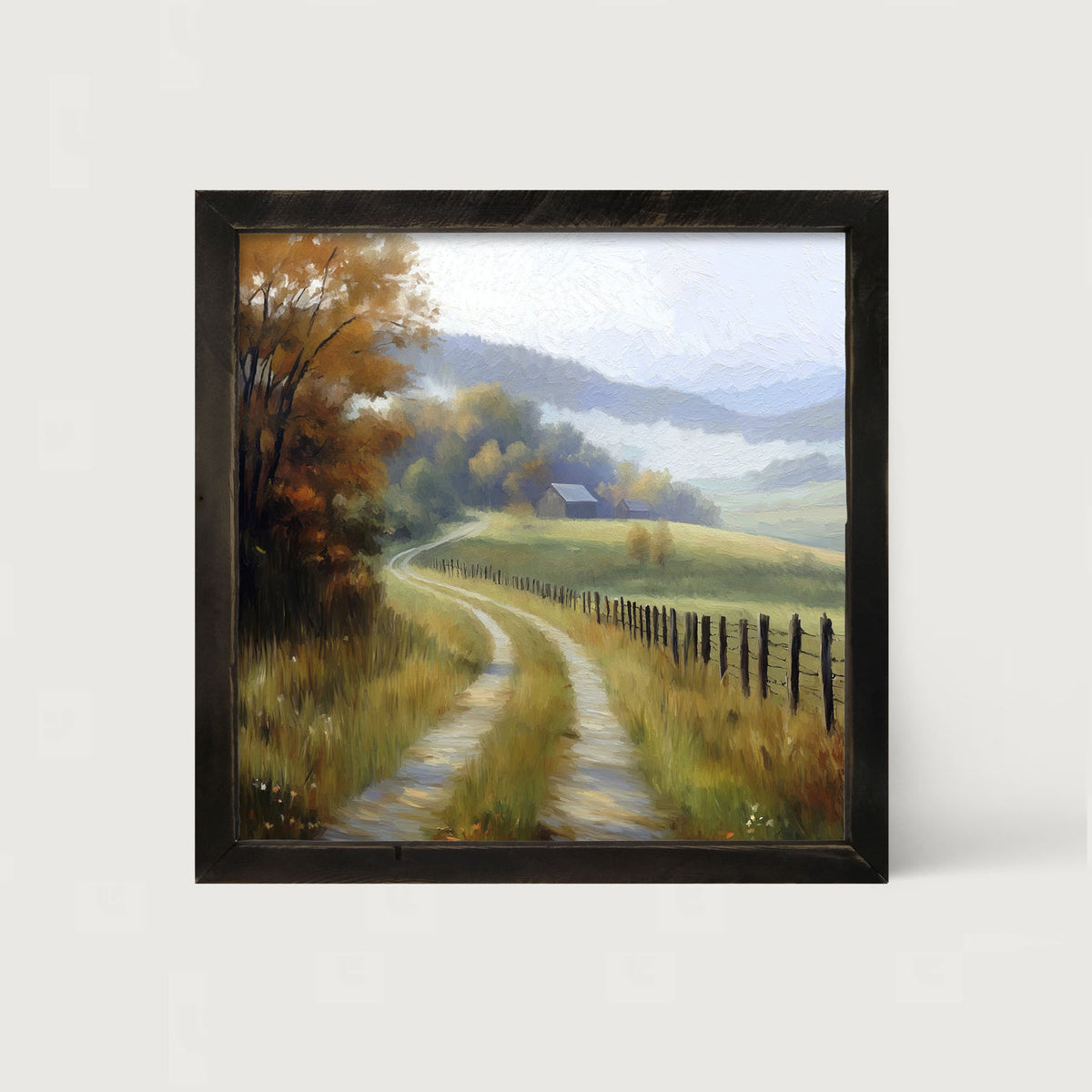 Meandering Country Road - Framed art