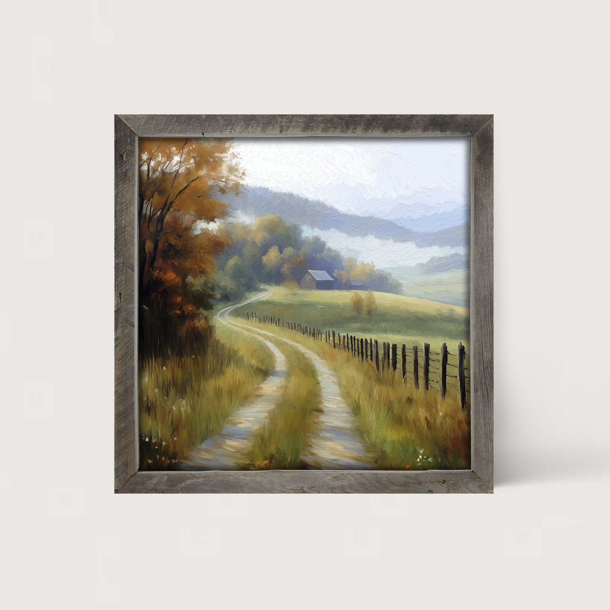 Meandering Country Road - Framed art