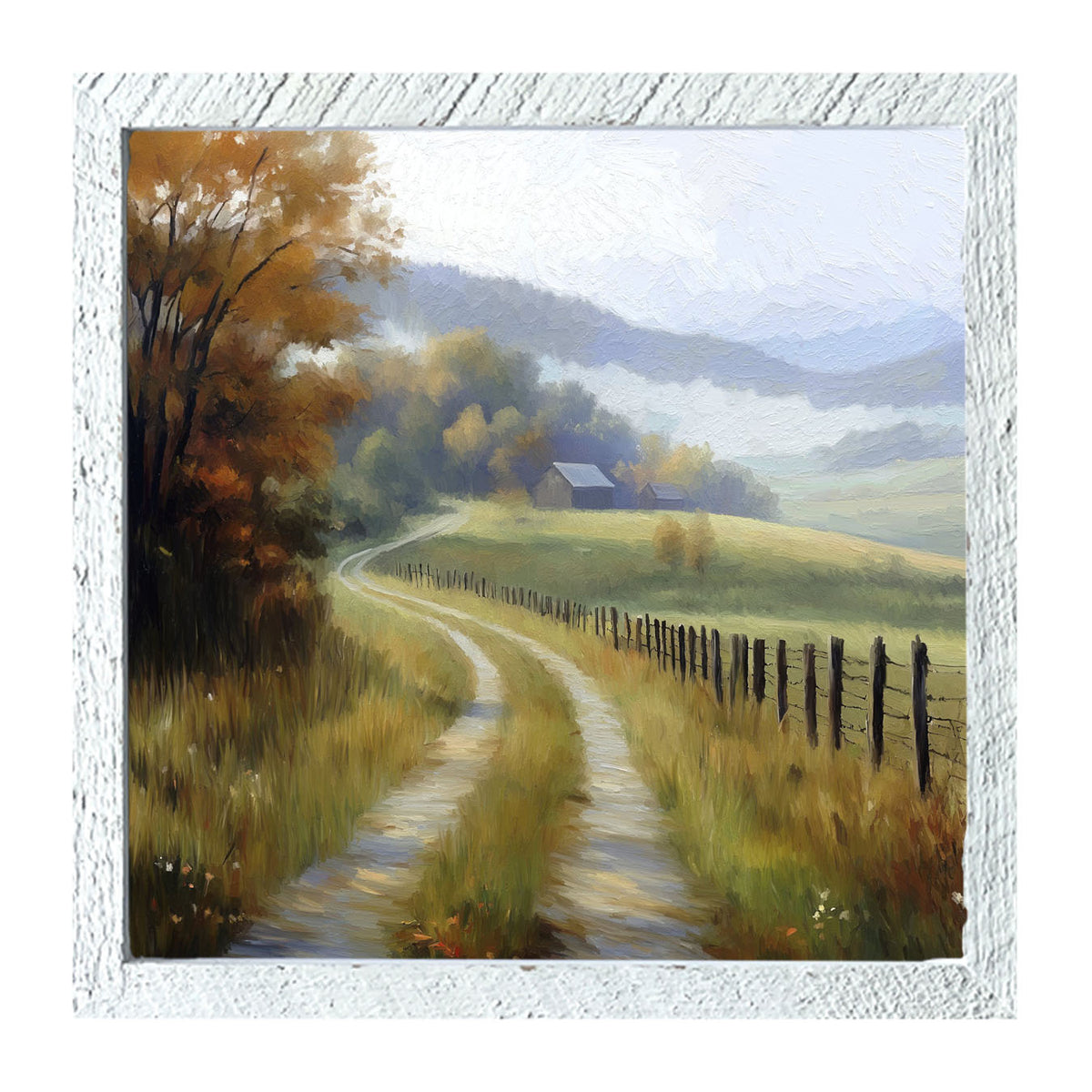Meandering Country Road - Framed art