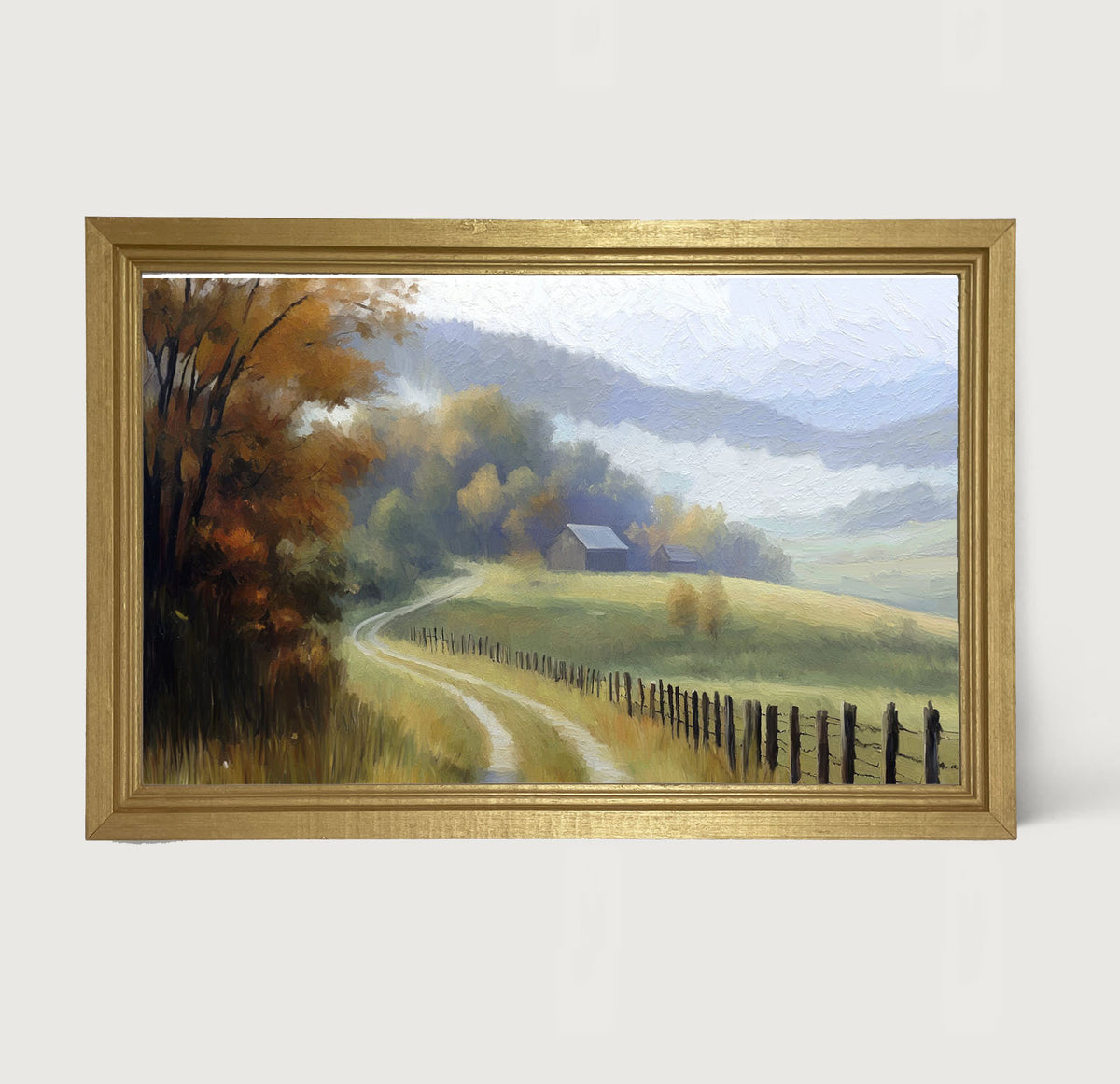 Meandering Country Road - Framed art