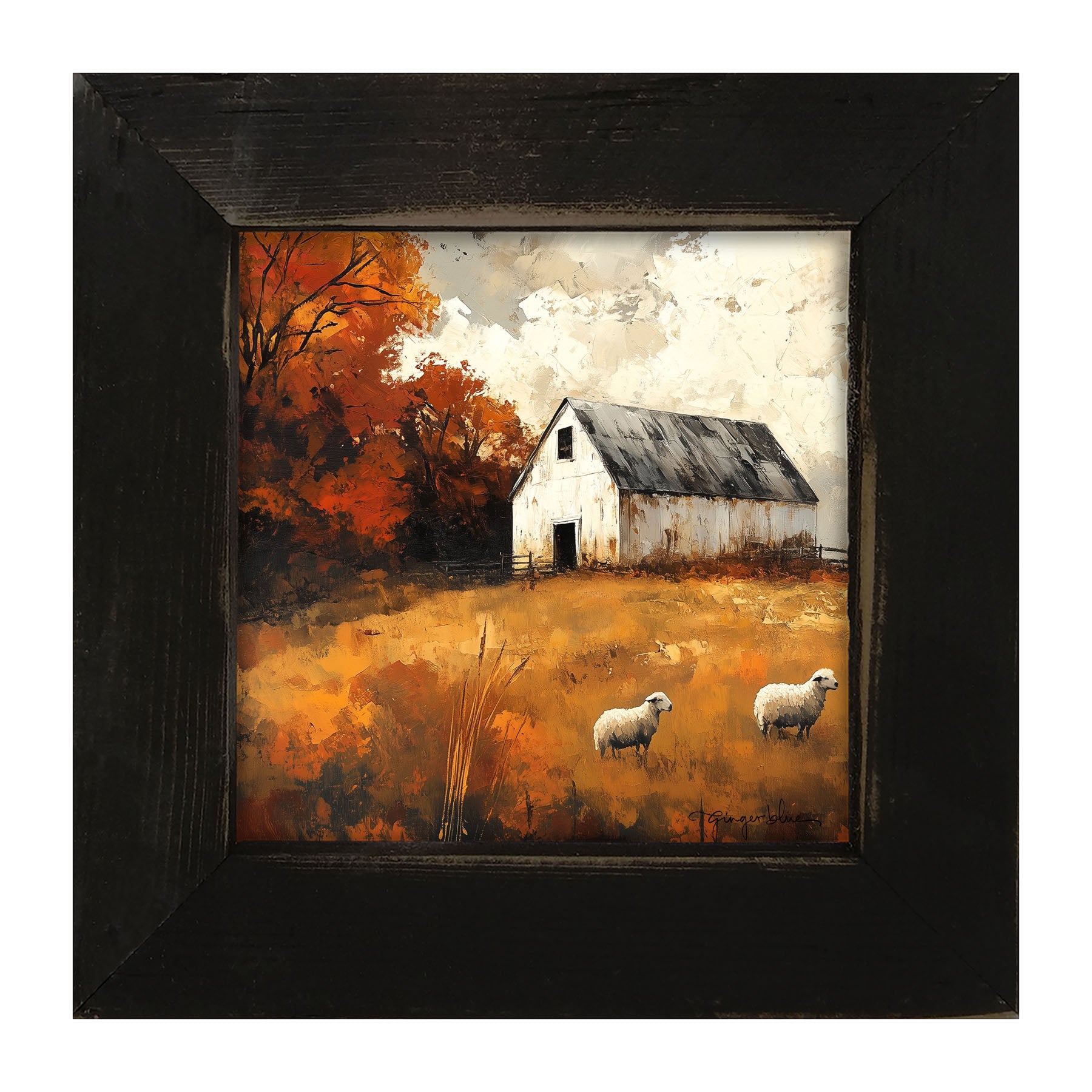 Sheep in Autumn - Framed Art