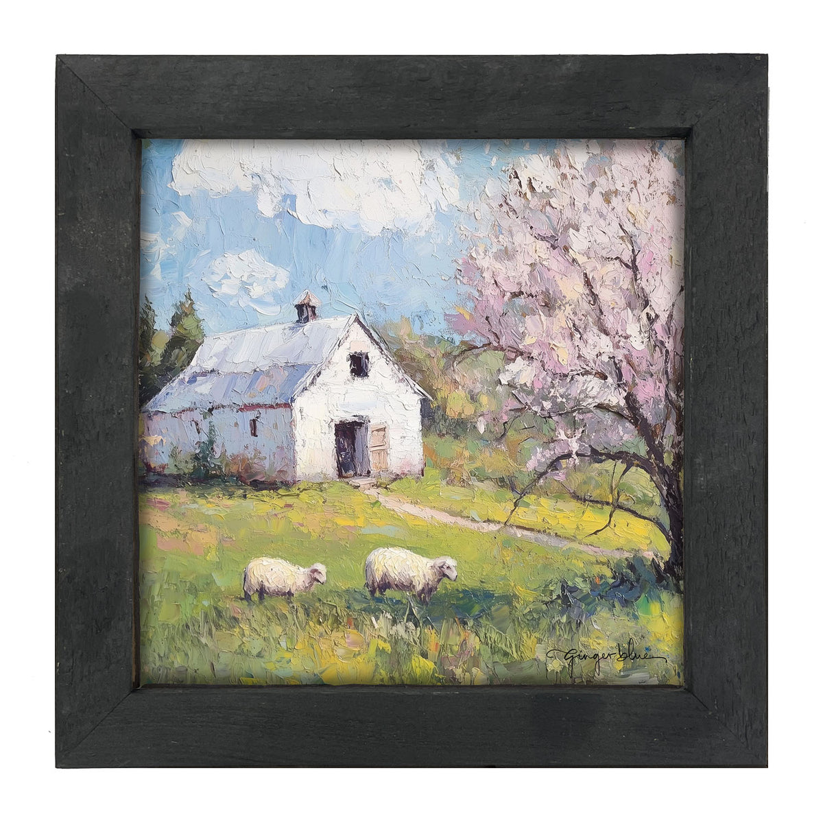 Sheep in Spring - Framed Art