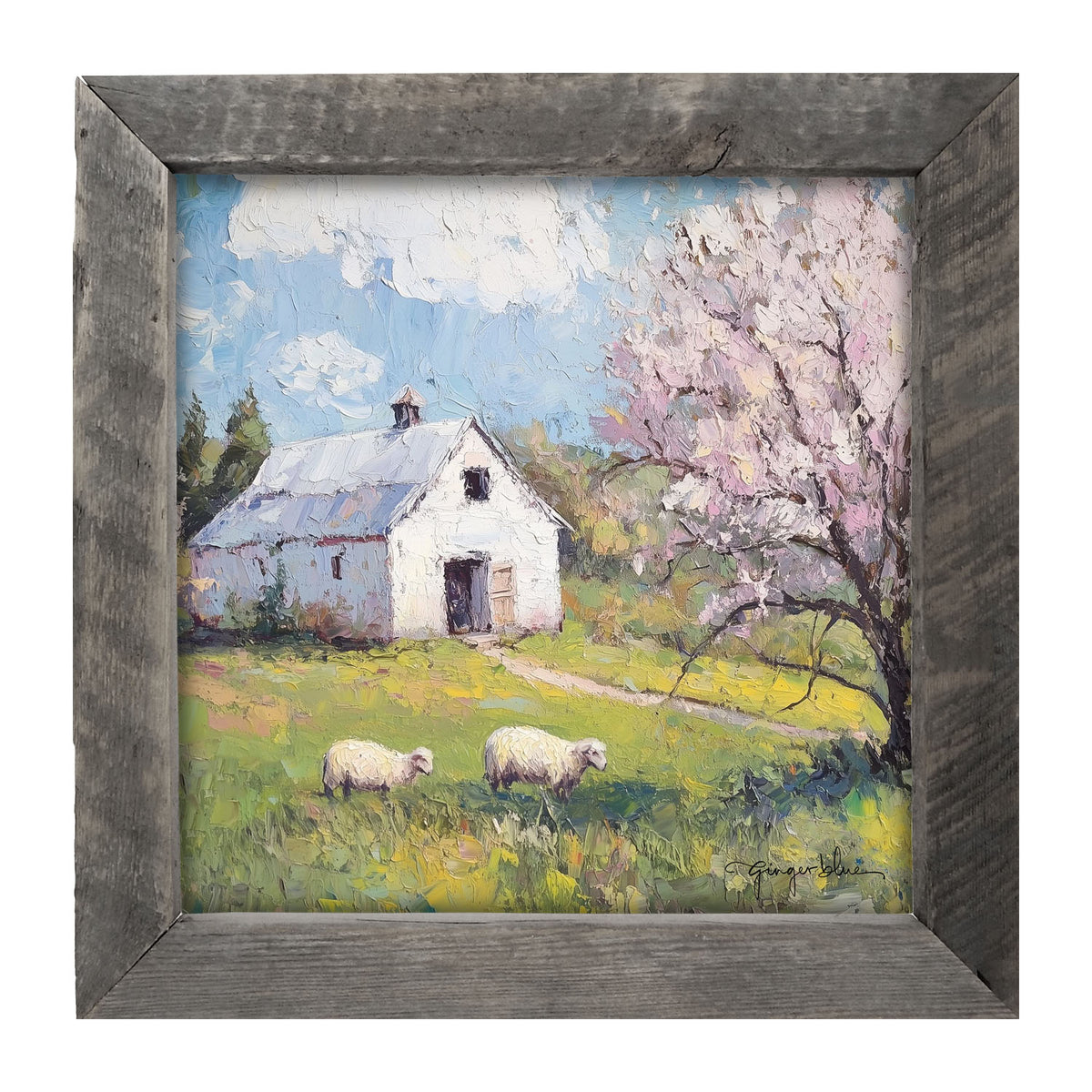 Sheep in Spring - Framed Art