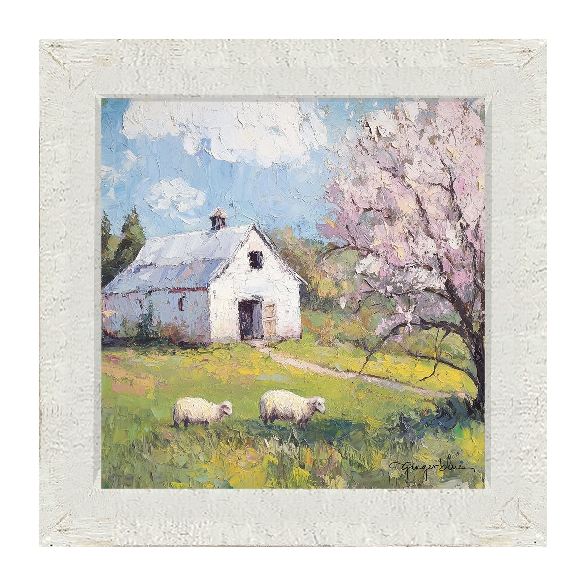 Sheep in Spring - Framed Art