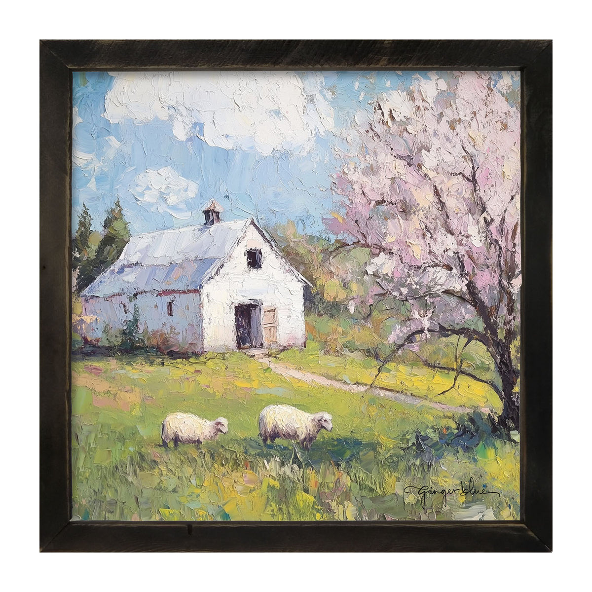 Sheep in Spring - Framed Art
