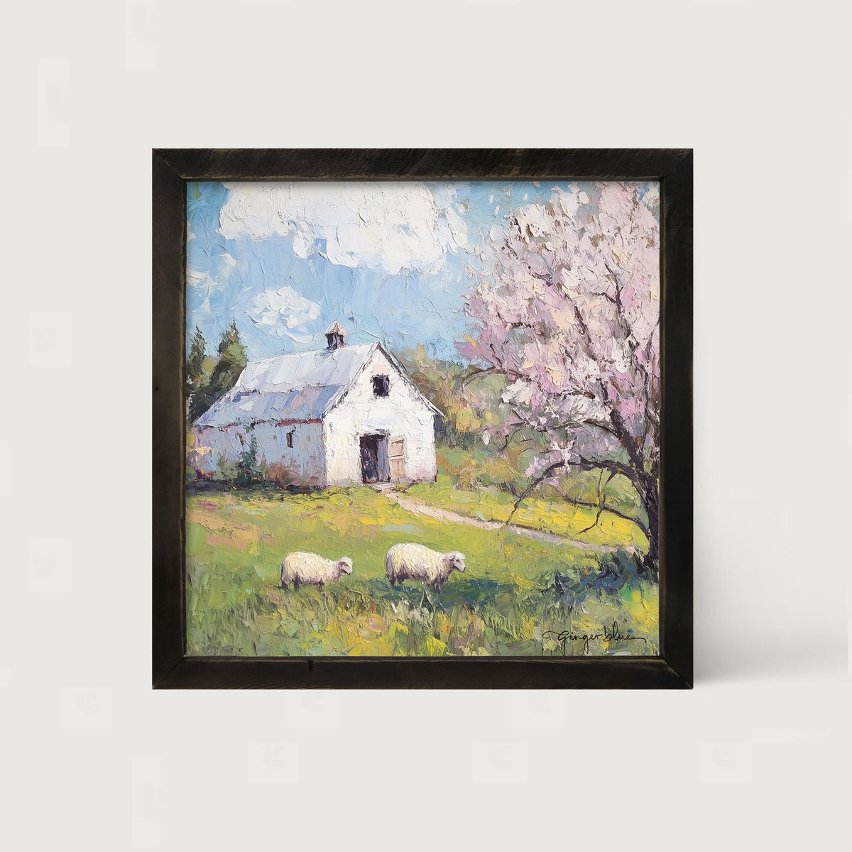 Sheep in Spring - Framed Art