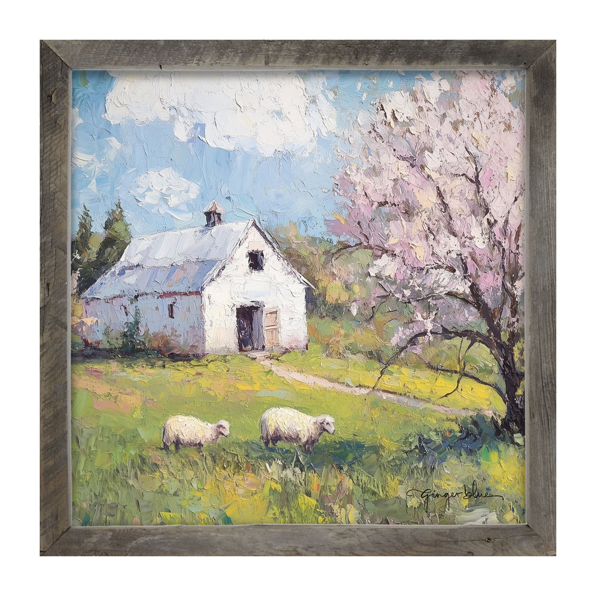 Sheep in Spring - Framed Art
