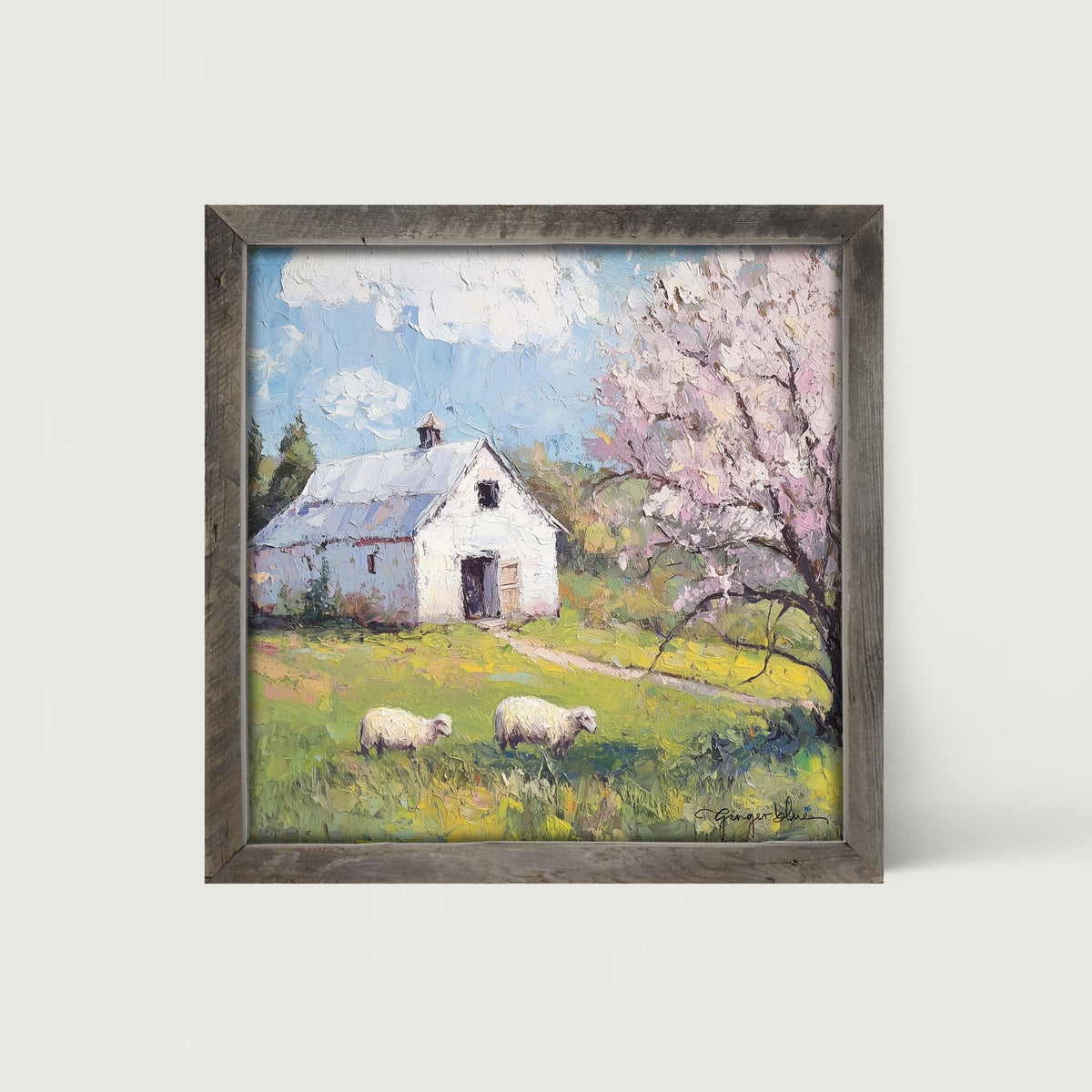 Sheep in Spring - Framed Art
