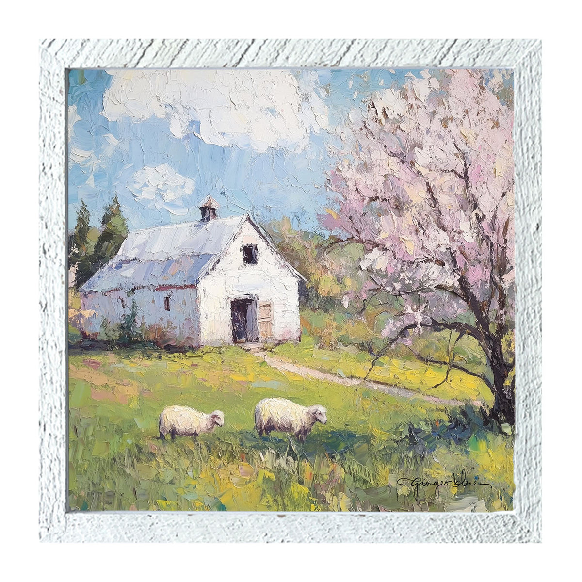 Sheep in Spring - Framed Art