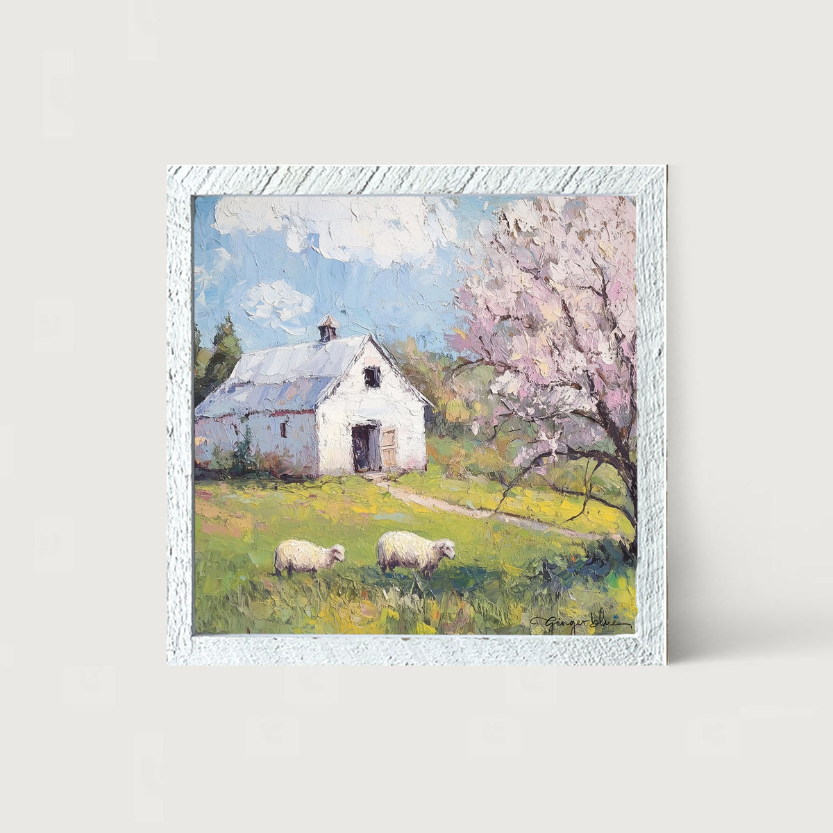 Sheep in Spring - Framed Art