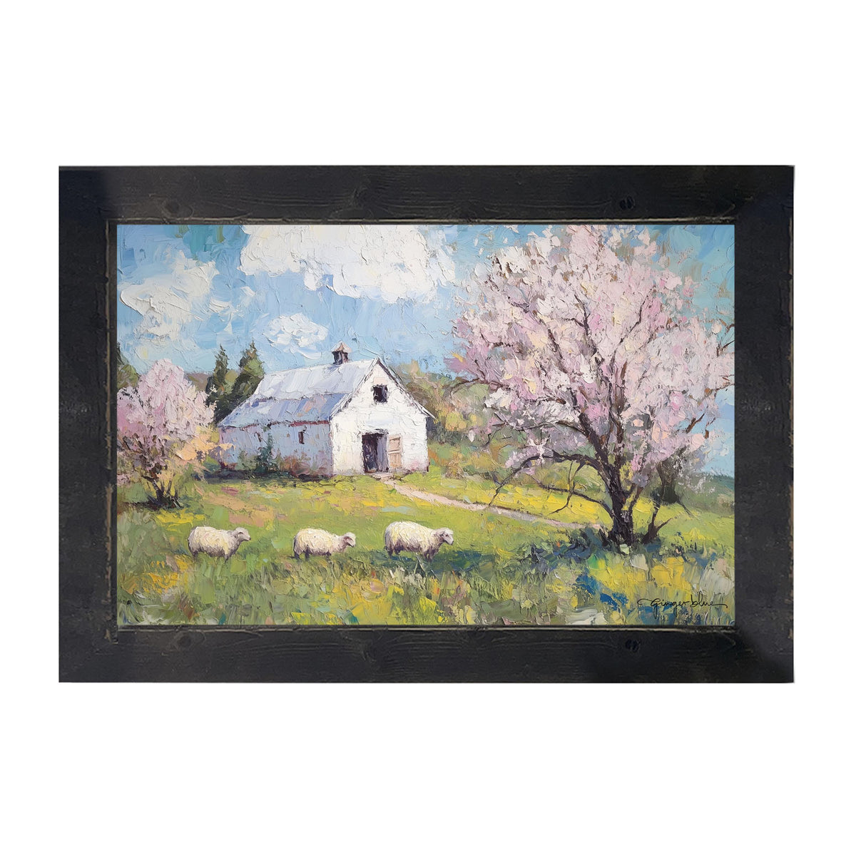 Sheep in Spring - Framed Art