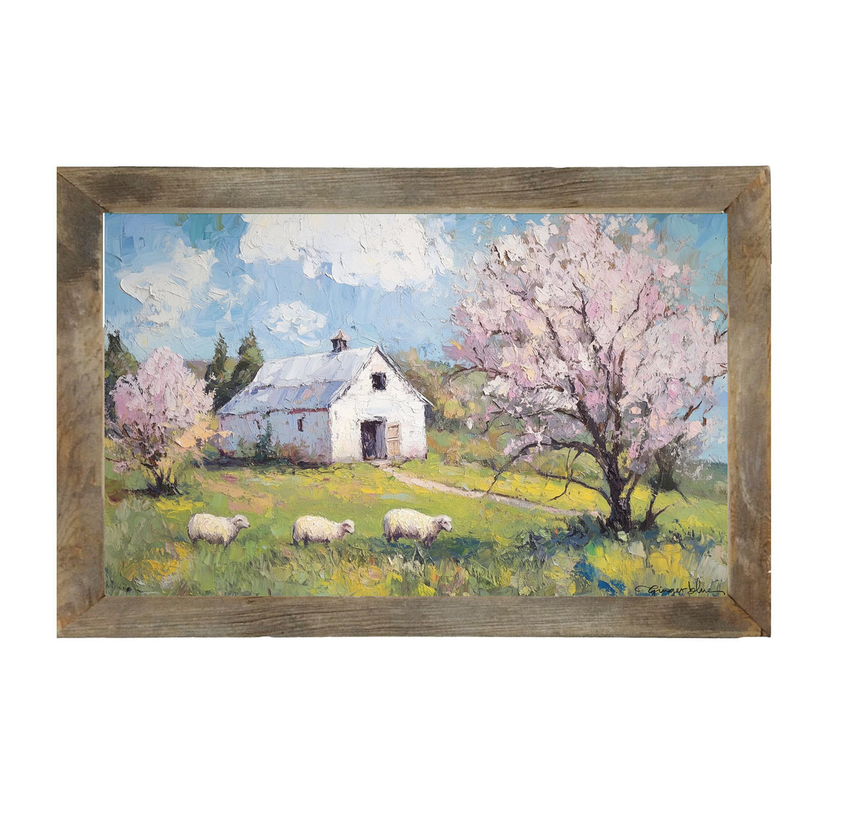 Sheep in Spring - Framed Art