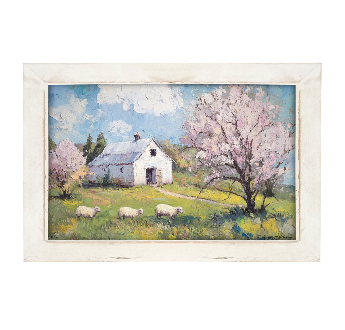 Sheep in Spring - Framed Art