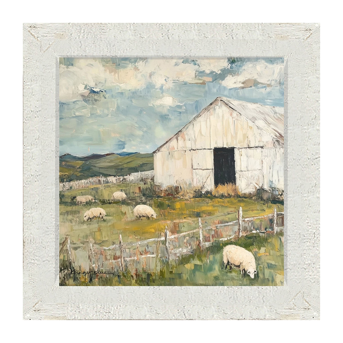 Sheep in Summer - Framed Art