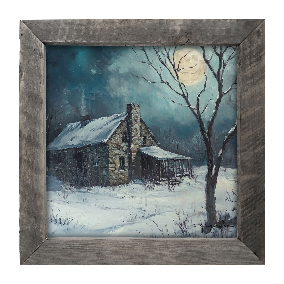 Country House in Winter - Framed Art