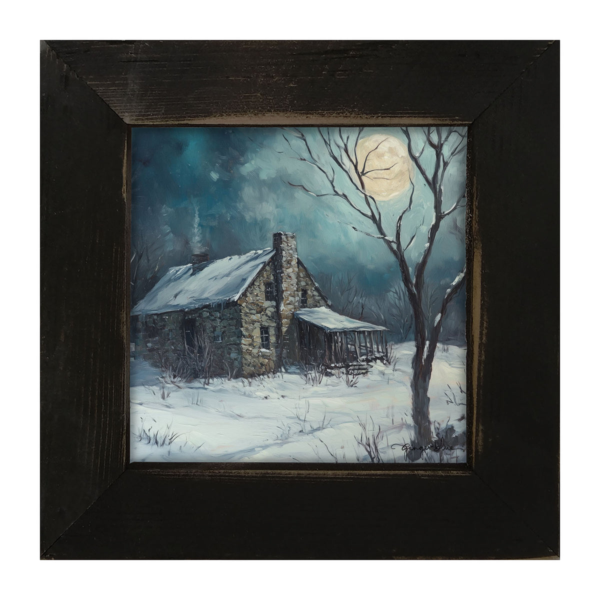 Country House in Winter - Framed Art
