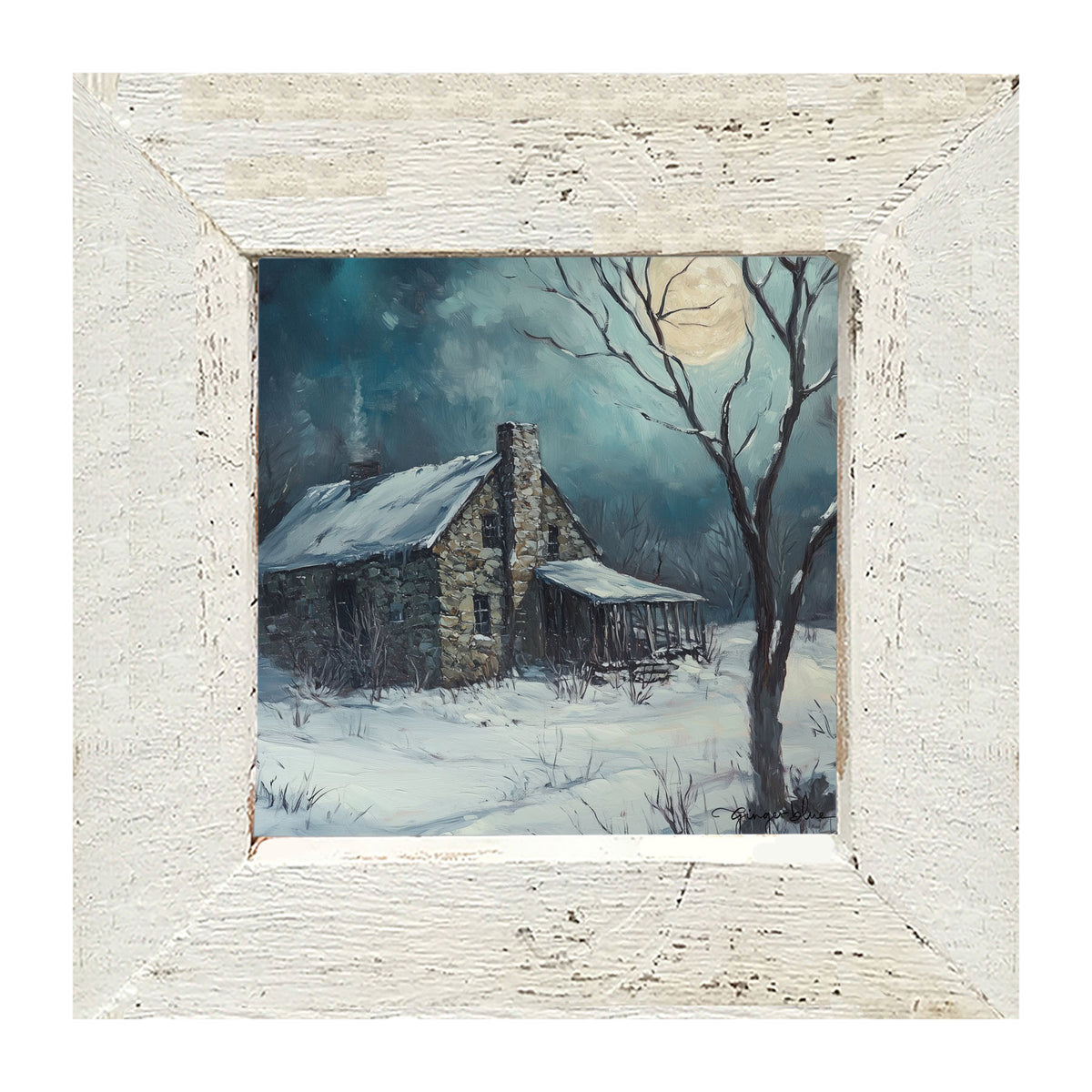 Country House in Winter - Framed Art