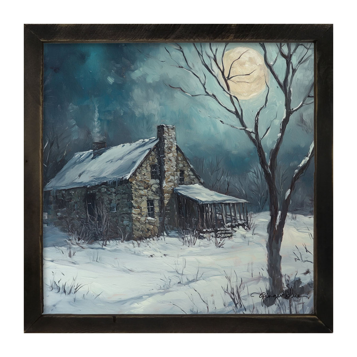 Country House in Winter - Framed Art