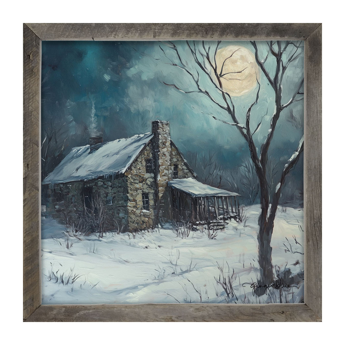 Country House in Winter - Framed Art