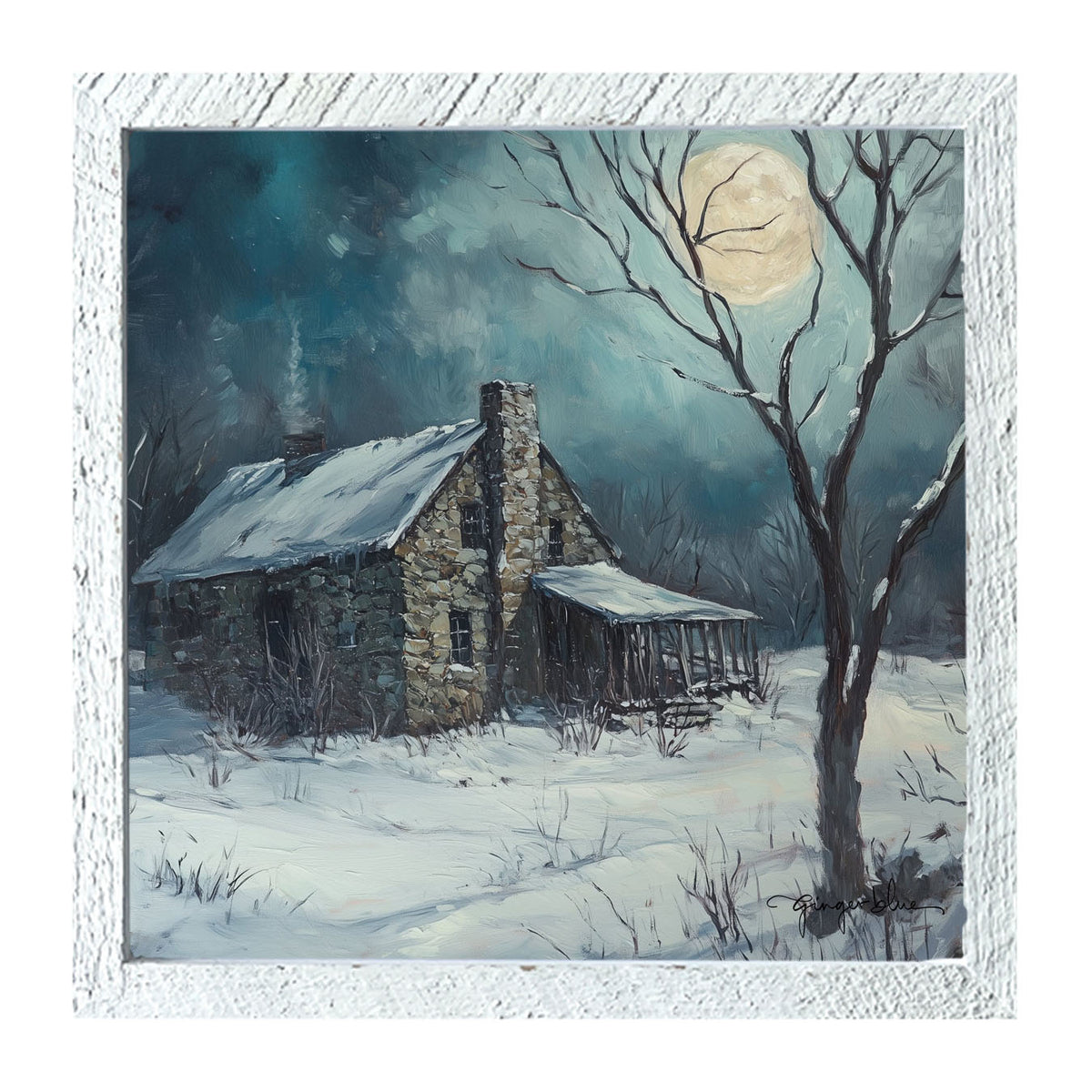 Country House in Winter - Framed Art