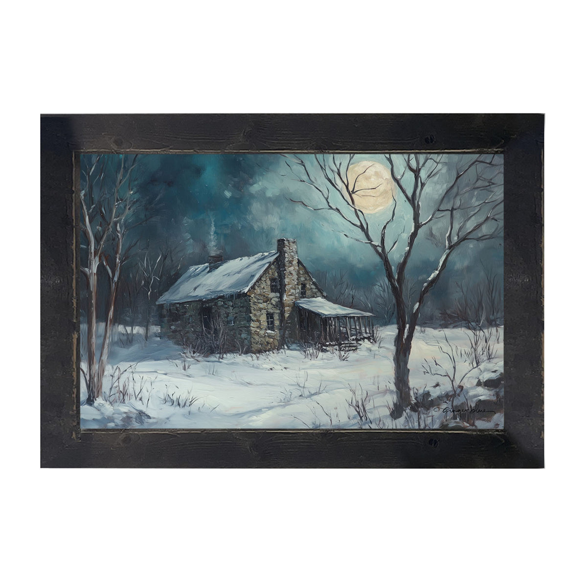Country House in Winter - Framed Art