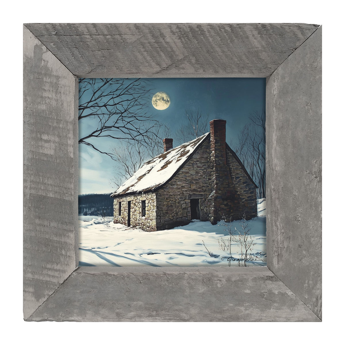 Moon-lit Country House - Framed Art