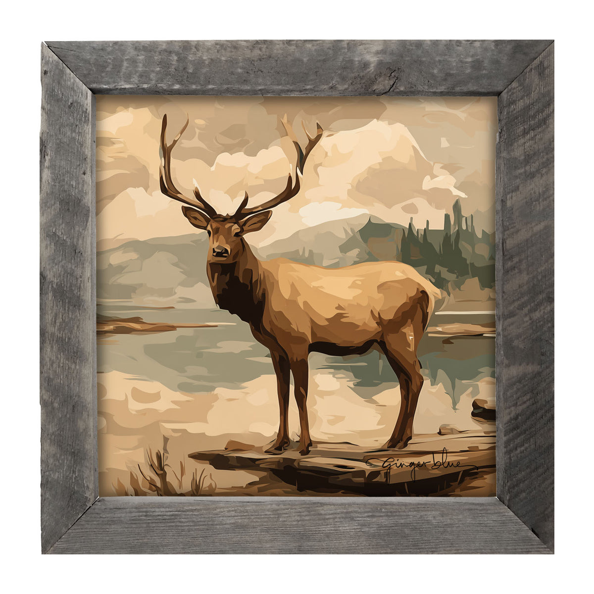 Adirondack Elk - Framed Art