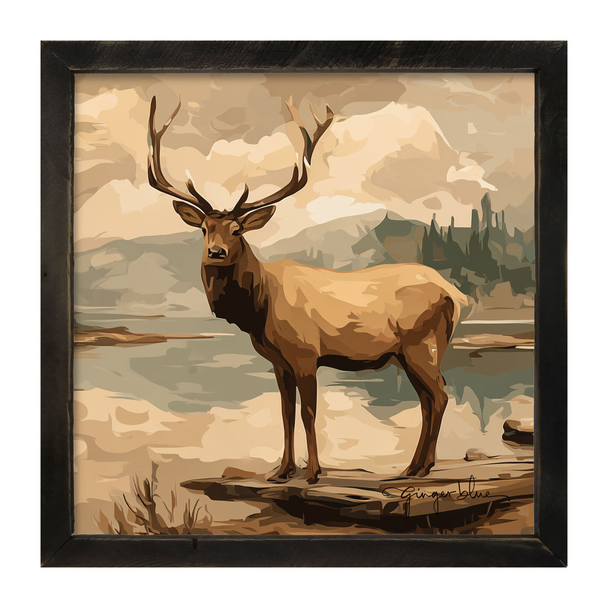 Adirondack Elk - Framed Art