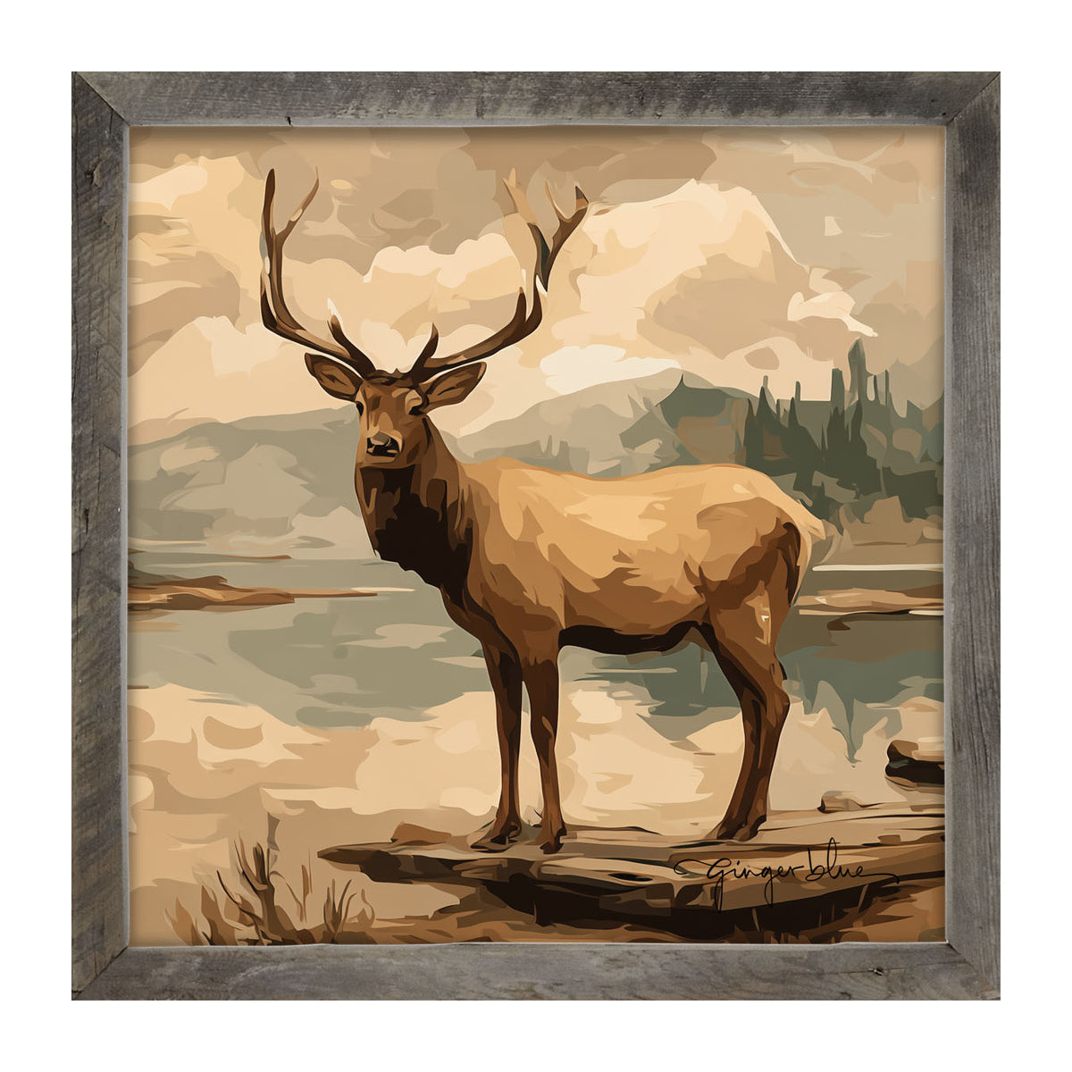 Adirondack Elk - Framed Art
