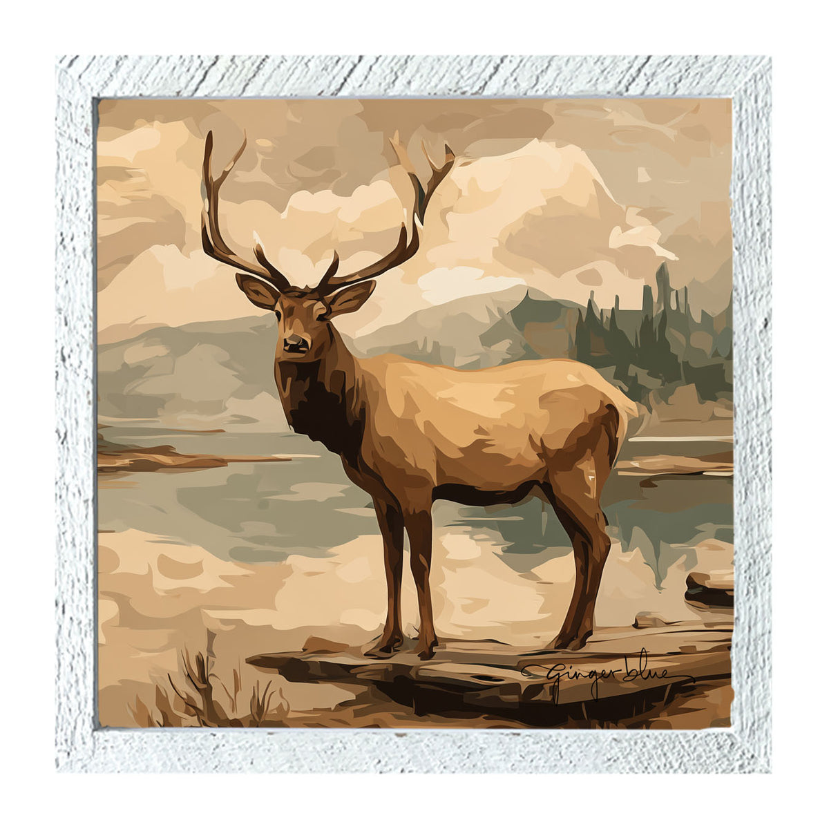 Adirondack Elk - Framed Art