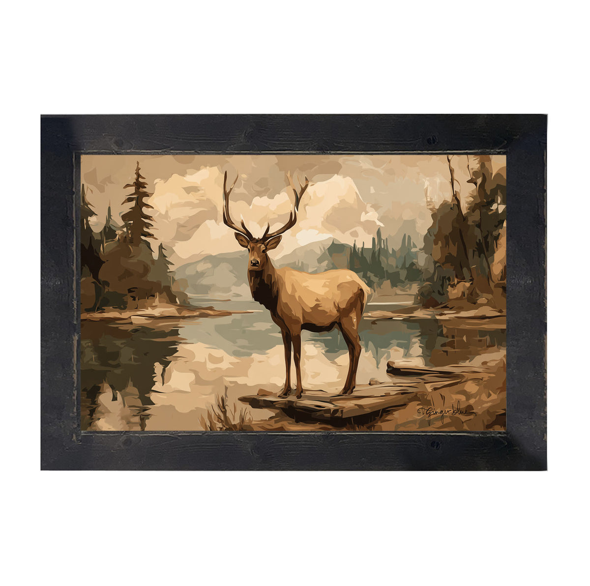 Adirondack Elk - Framed Art