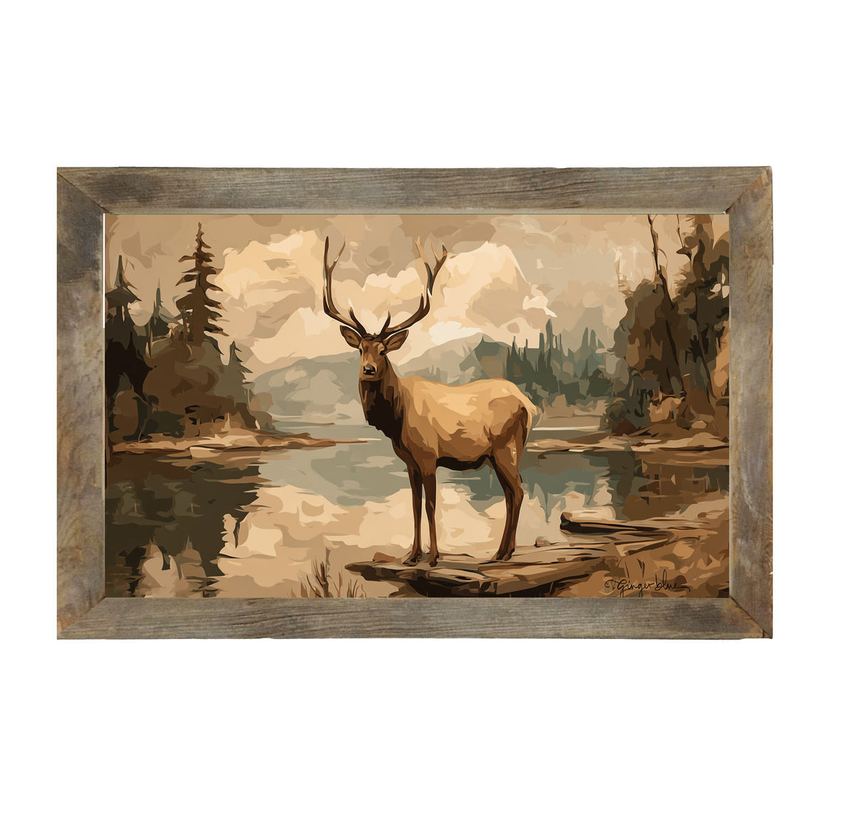 Adirondack Elk - Framed Art
