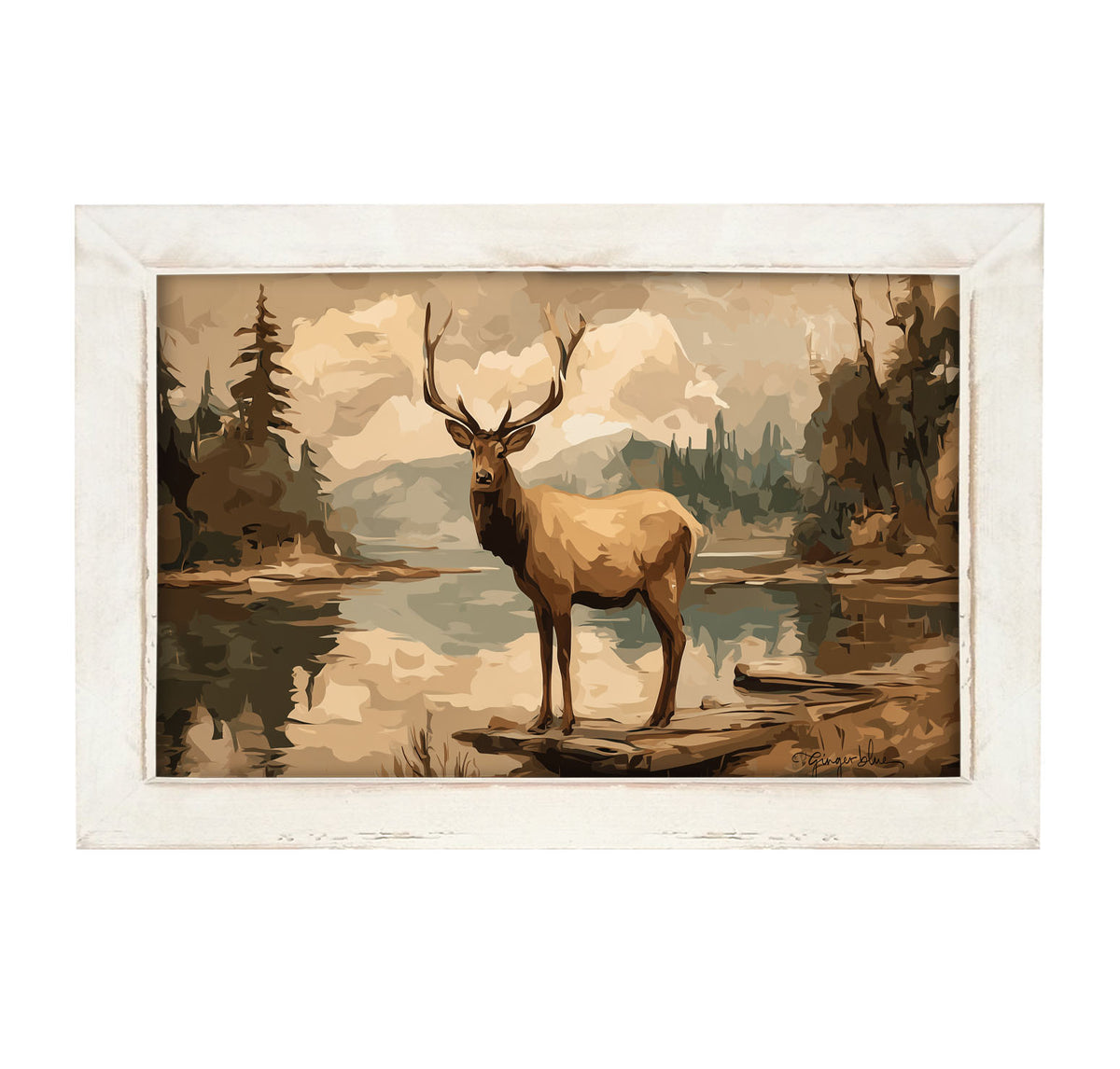 Adirondack Elk - Framed Art