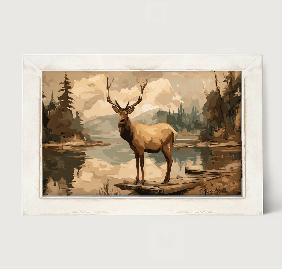 Adirondack Elk - Framed Art