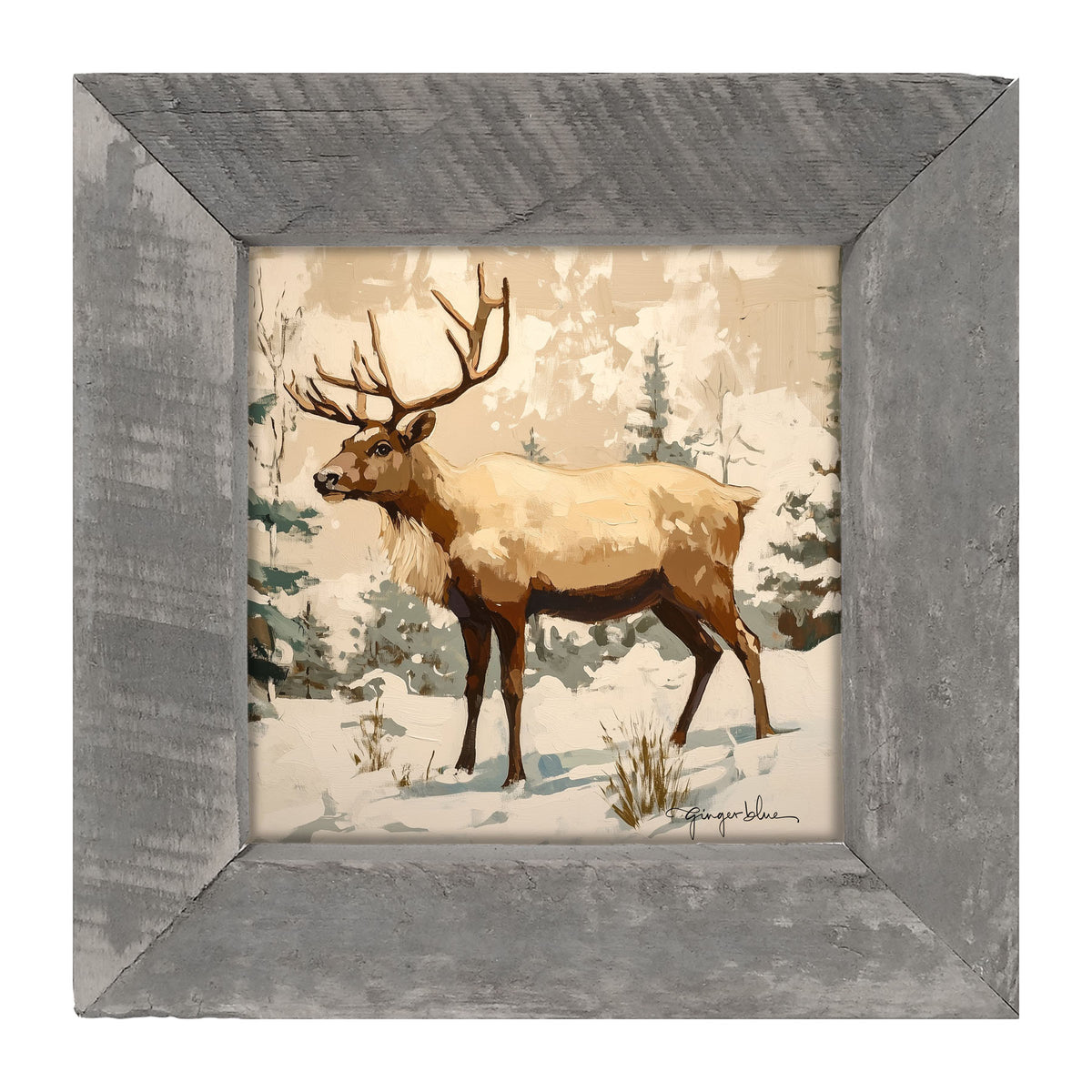 Adirondack Reindeer in Forest - Framed Art