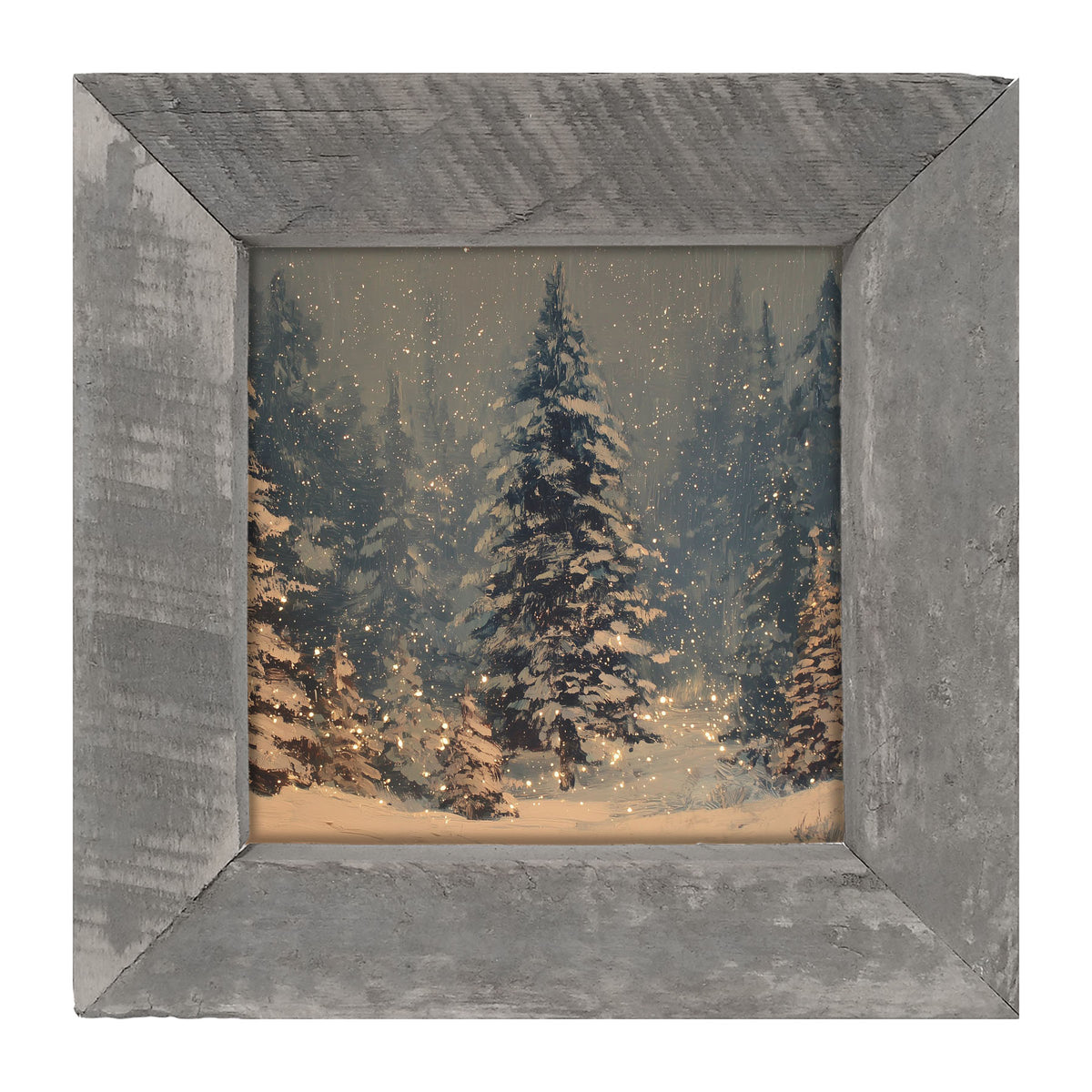 Snow Falling on Pines - Framed Art