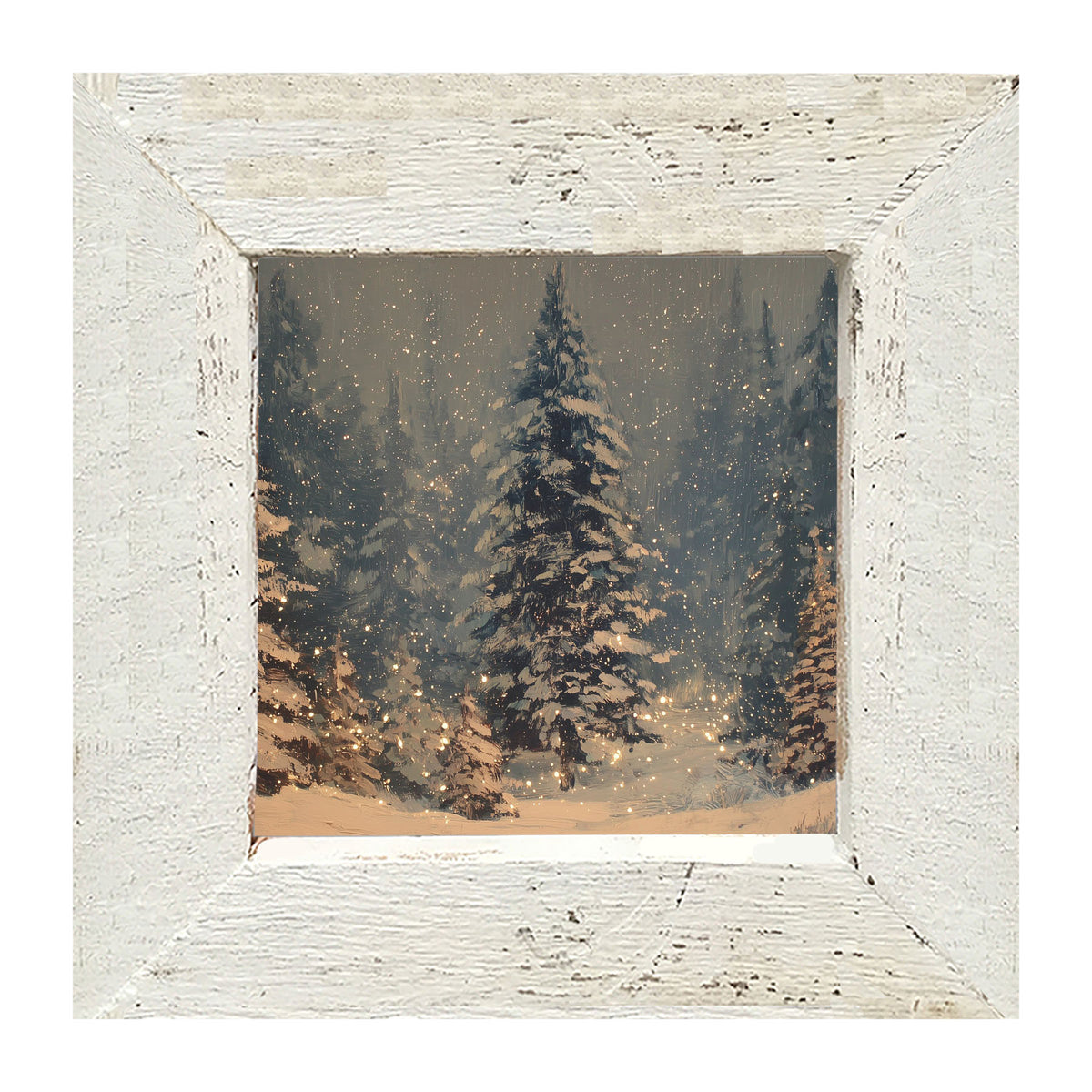 Snow Falling on Pines - Framed Art