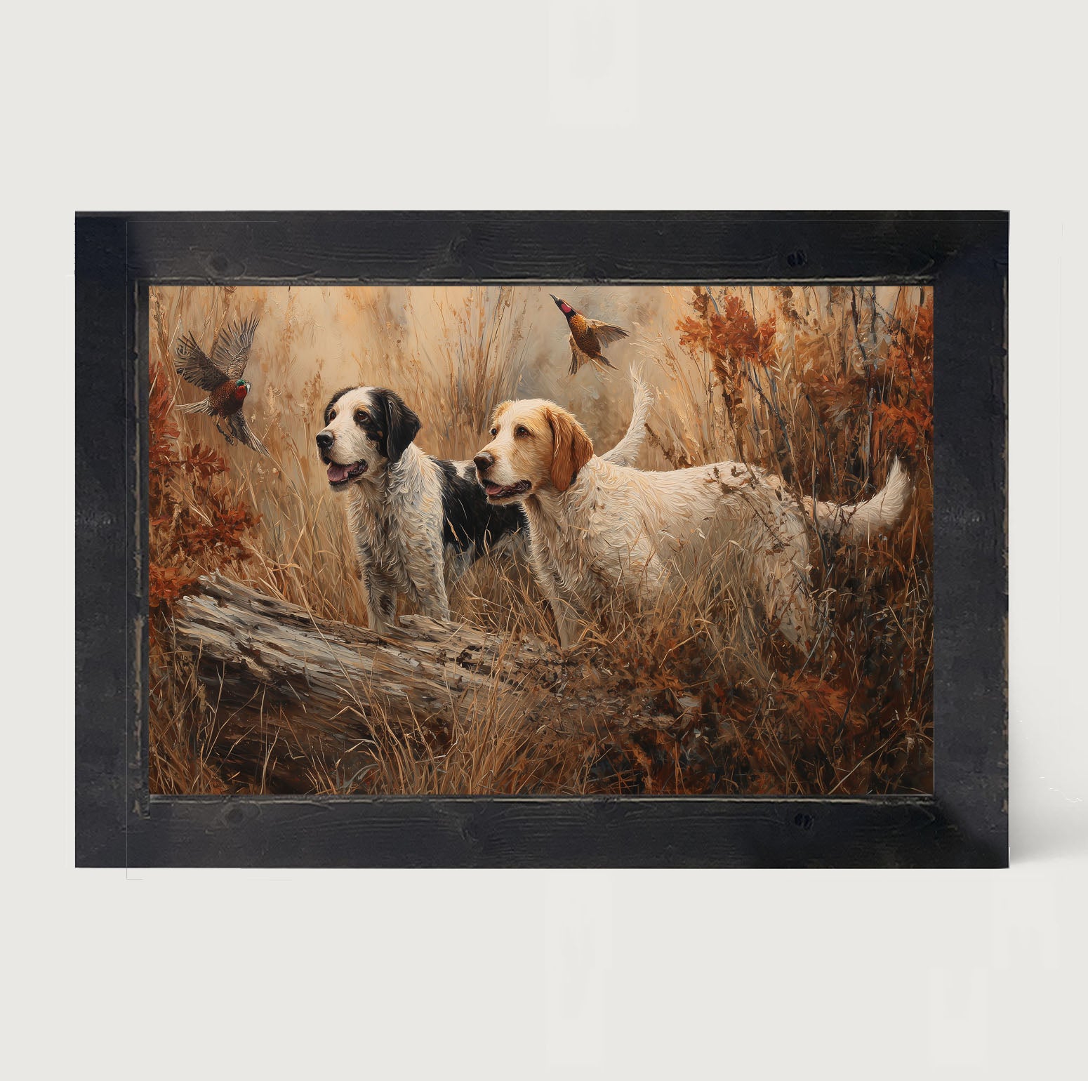 Hunting Season - Dogs near Log