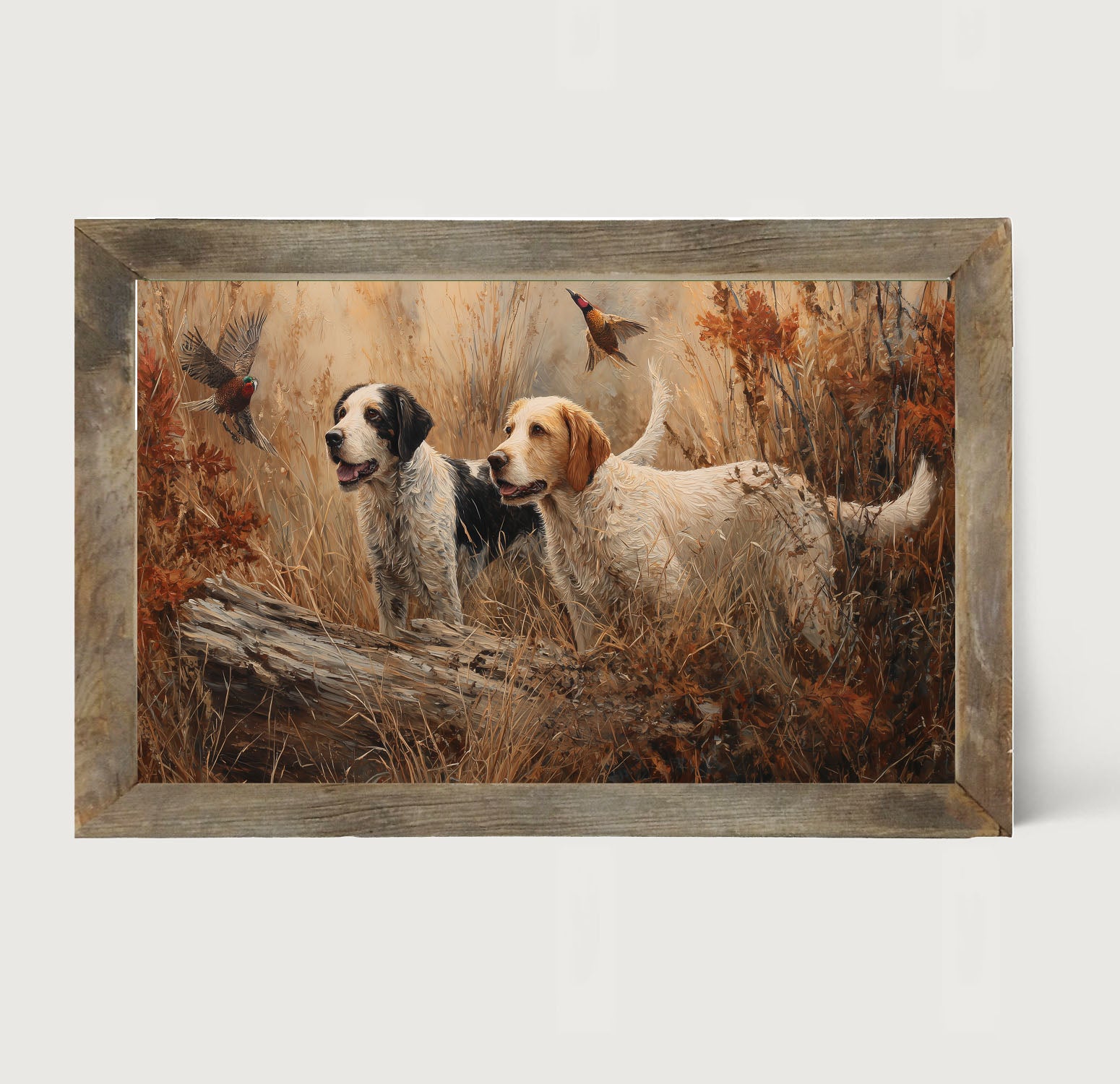 Hunting Season - Dogs near Log