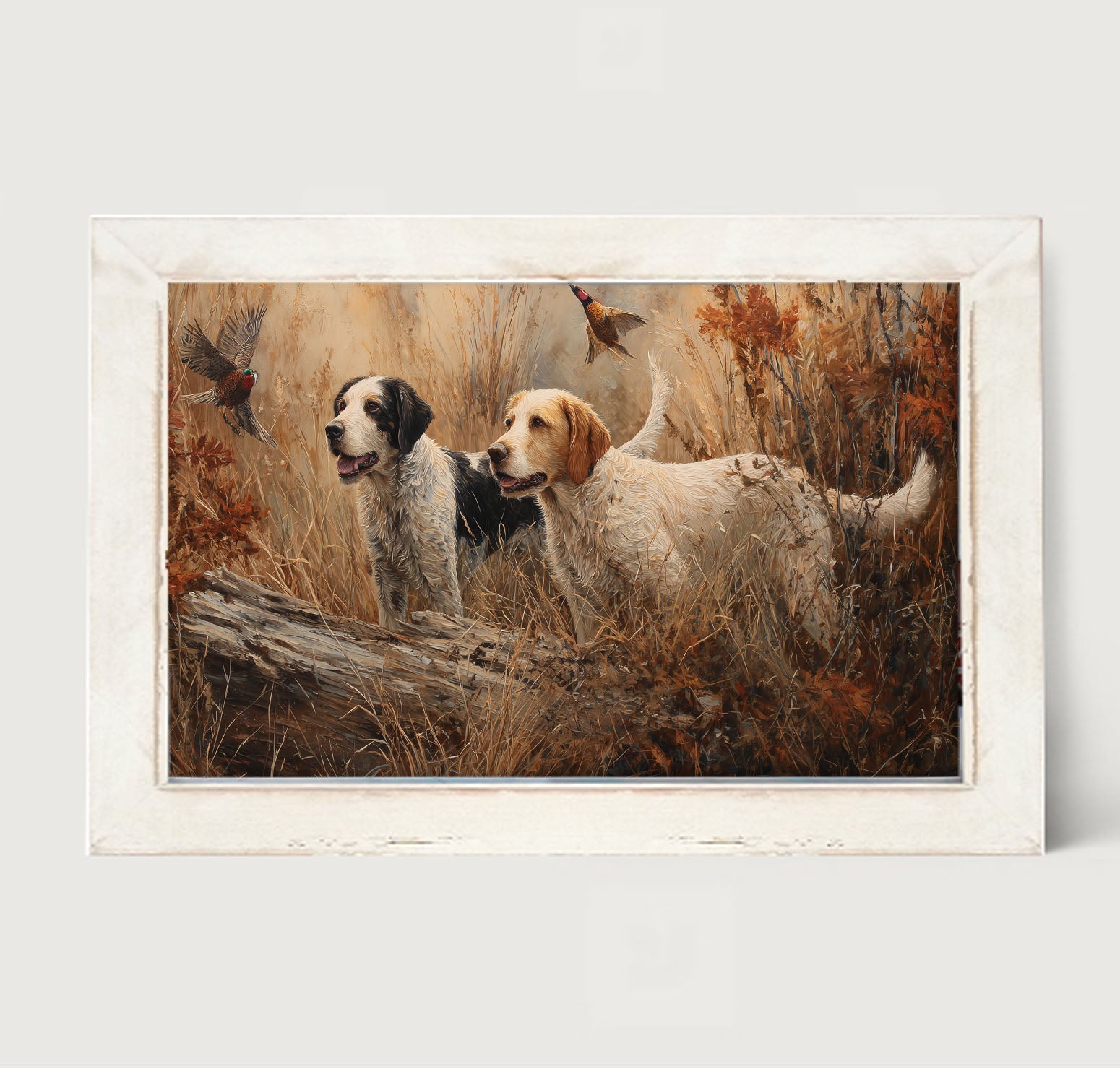Hunting Season - Dogs near Log