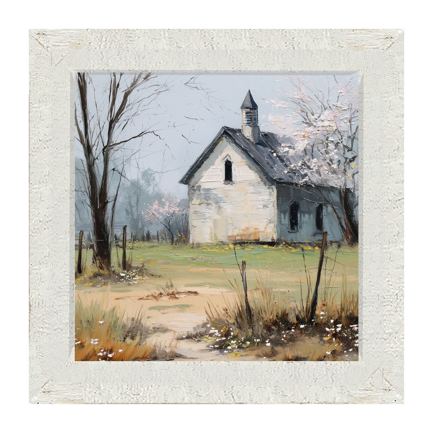 Country Church in Autumn - Framed Art