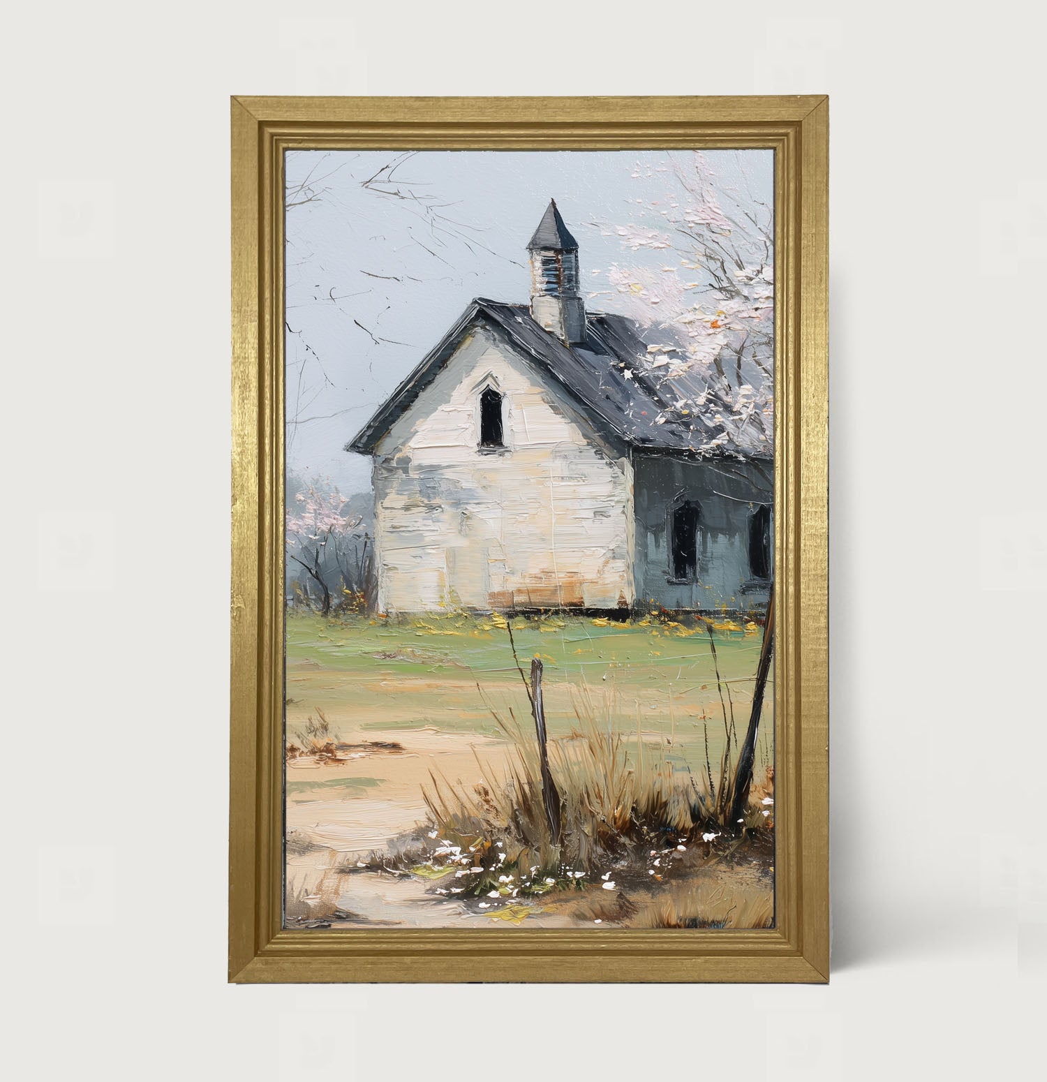 Country Church in Autumn - Framed Art