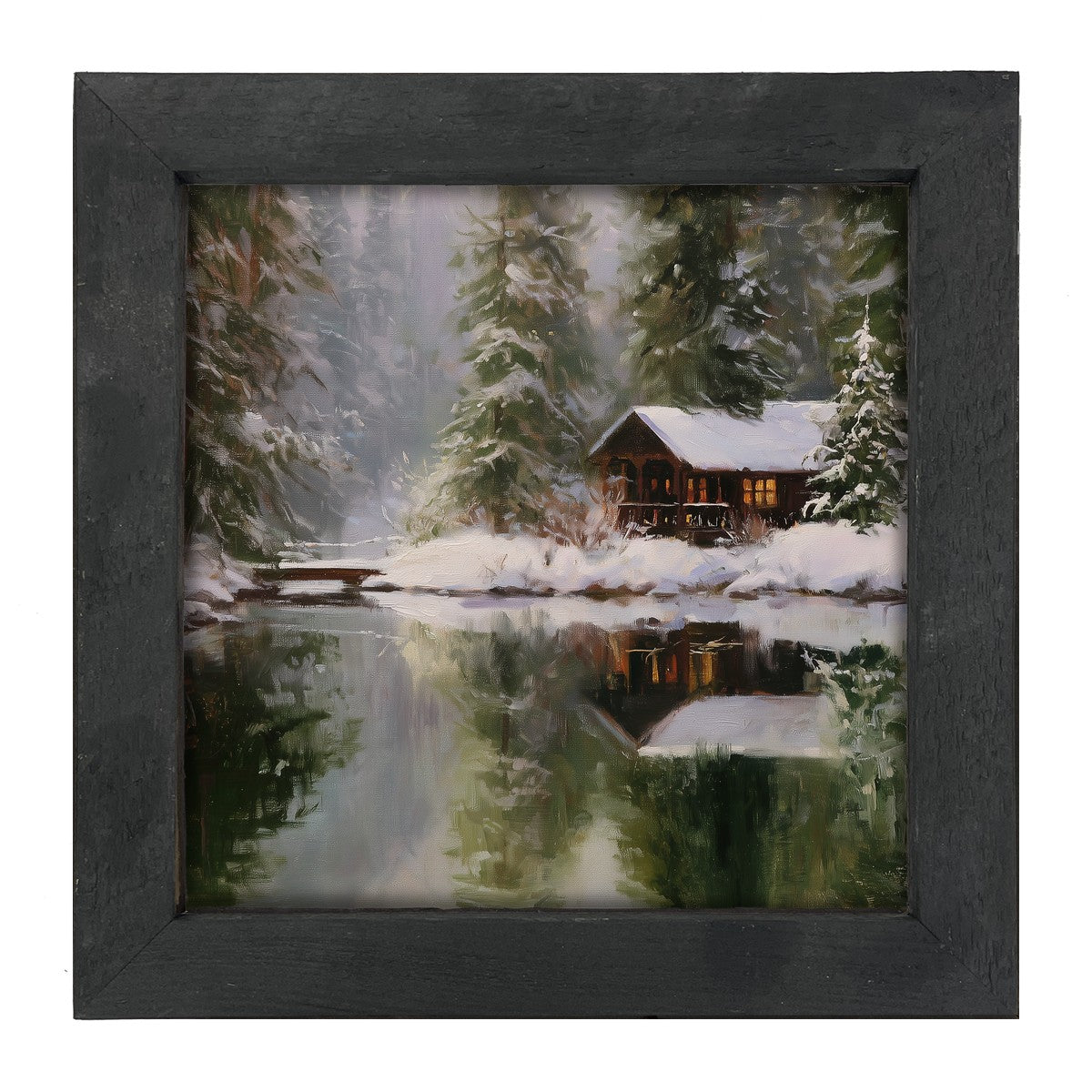 Wintertime Mirror Lake - Framed Art