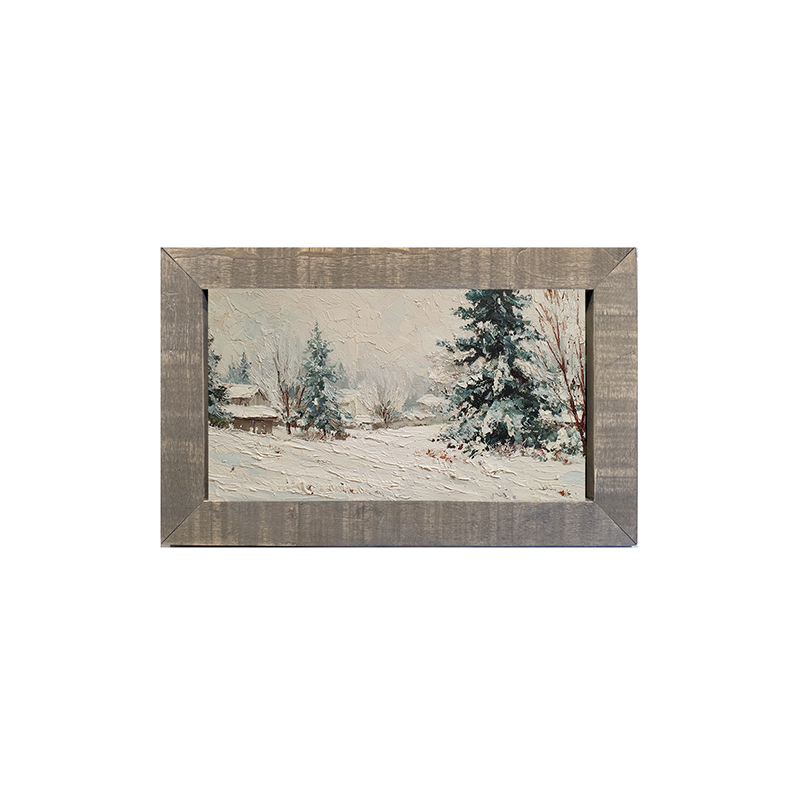 Country Winter - Farmhouse Pine Trees - Framed Art