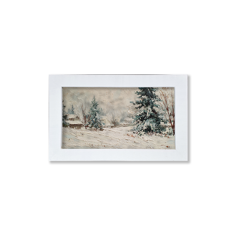Country Winter - Farmhouse Pine Trees - Framed Art