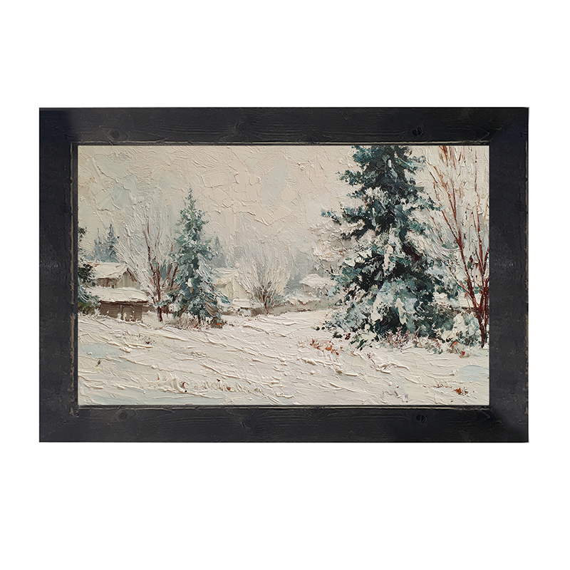 Country Winter - Farmhouse Pine Trees - Framed Art