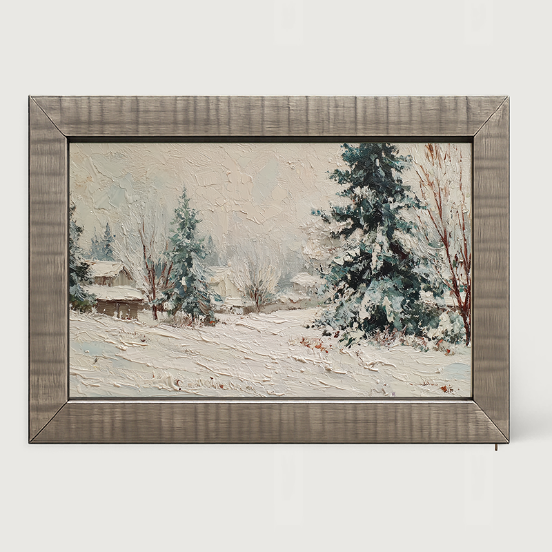 Country Winter - Farmhouse Pine Trees - Framed Art