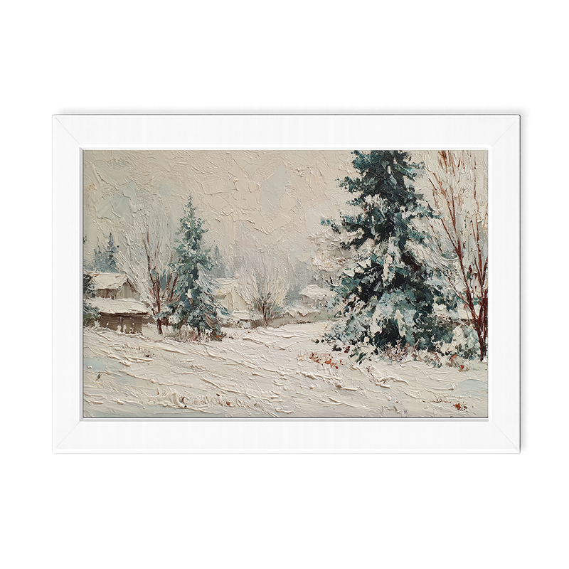 Country Winter - Farmhouse Pine Trees - Framed Art